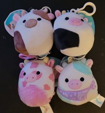 Squishmallow Cow Clips 3.5  Connor, Ronnie, Belana, Evangelica Plush Squish Gift