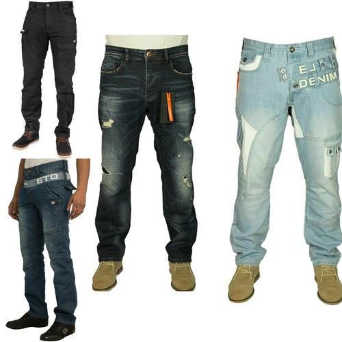 ETO Mens Jeans EM459 Darkwash Coated 