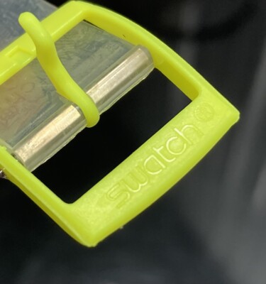 Genuine SWATCH Mens/Gents CLEAR YELLOW Plastic Watch Band Strap  17mm