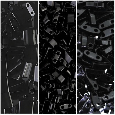 Miyuki Multipack 22.2GM Full-, Half- and Quarter Tila Beads Opaque Black