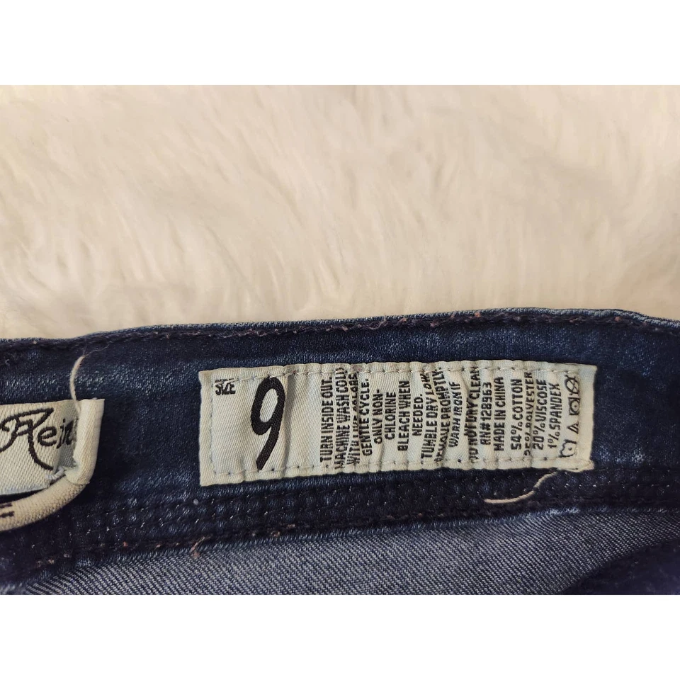 Indigo Rein 女式紧身踝牛仔裤中腰胡须中号水洗 9 — 第 4/4 张图片