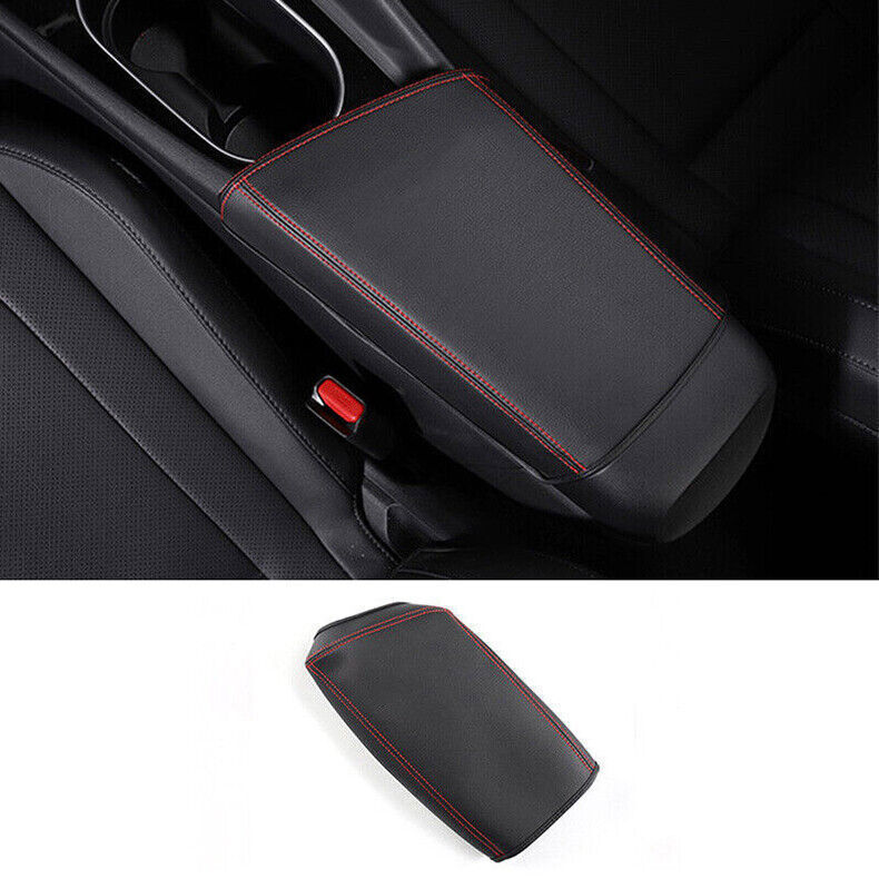 For Hyundai Elantra 21-2023 Black PU Armrest Cushion Cover Console Pad Mat Trim