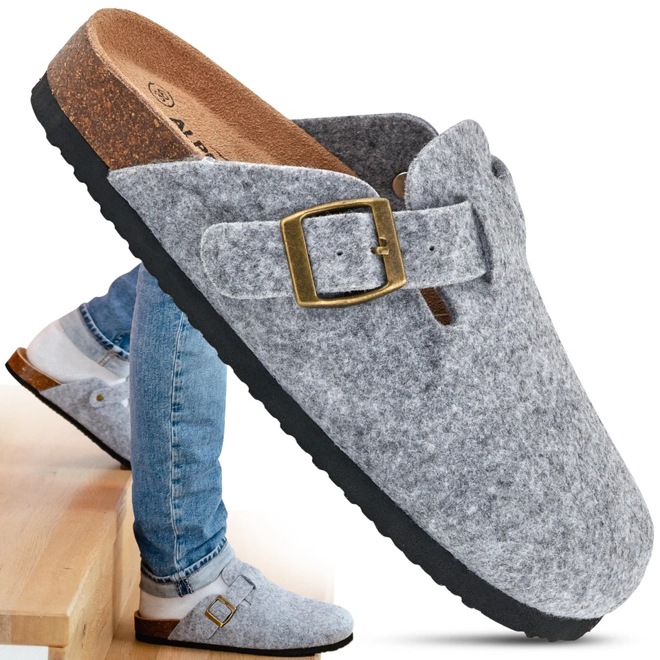 Alpensanft Damen Herren Clogs Hausschuhe Filz, Kork, Innensohle Echtleder 36-45 - Bild 4 von 4