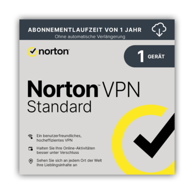 Norton VPN Standard| 1 Gerät| 1 Jahr|ohne autom. Abo| Key schnell per eMail|ESD