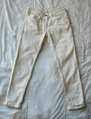 Women's Sandro Paris Vanilla Cream Slim Fit Tapered Denim