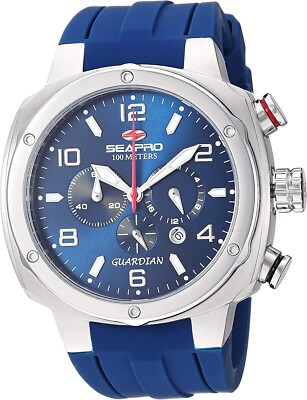 SEAPRO SP3343 Guardian Blue Resin Band Chronograph Blue Dial Men's Watch $1,400