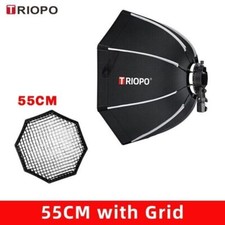 Triopo Softbox K2-55cm Bowens Mount Speedlite Portable Octagon Softbox Honeycomb