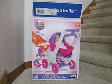 American Plastics Toy On the Go Stroller Baby Doll Toy 3 in 1 Play Purple White