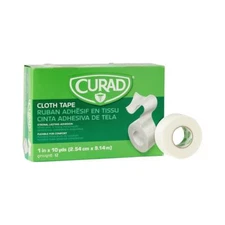 CURAD Silk-Like Cloth Adhesive Tape, 1" x 10 yd., Box of 12 Rolls