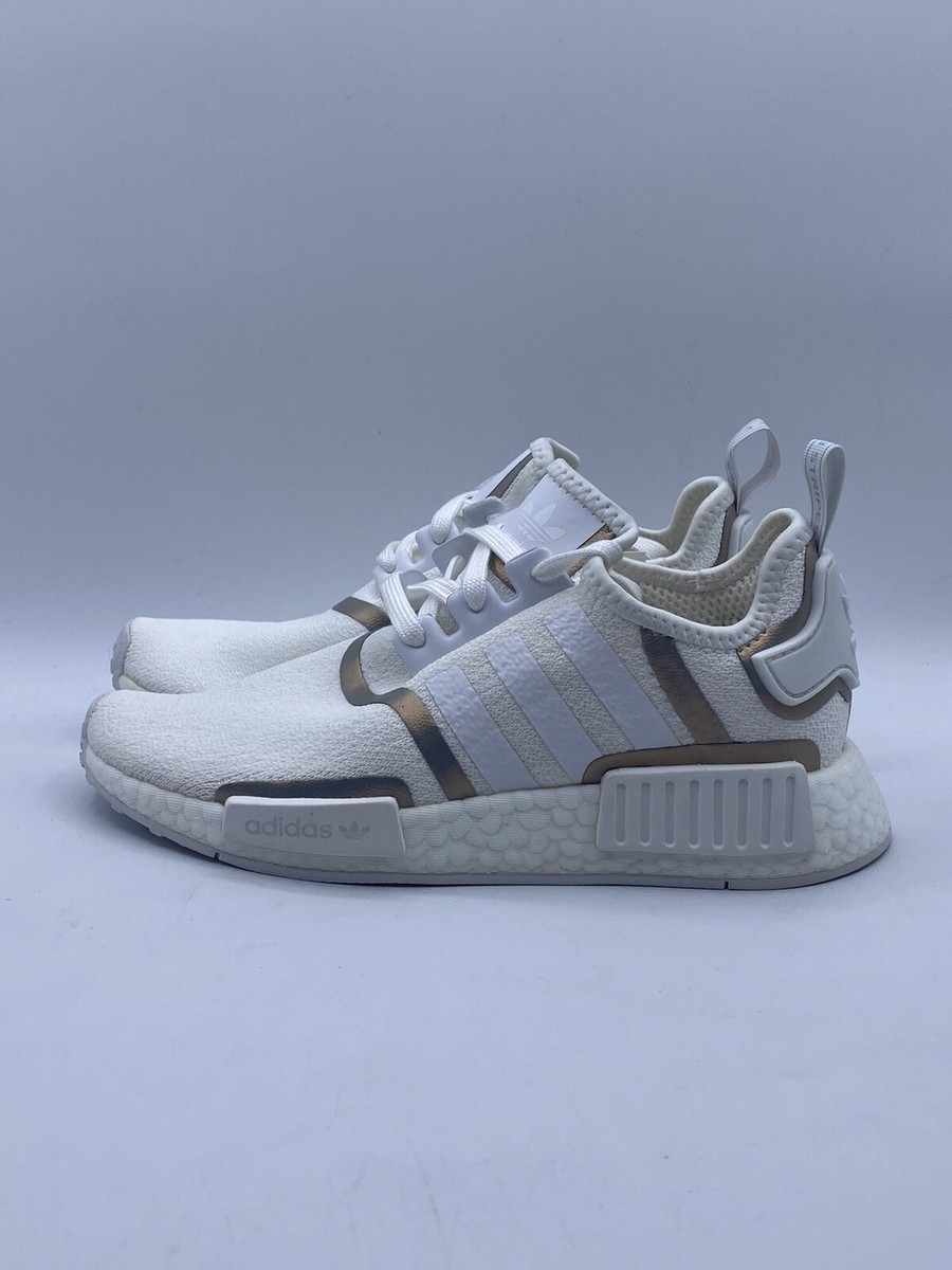Adidas Womens NMD R1 Originals Size 6 White Gold |  FV1797 |