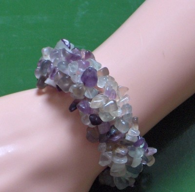 NATURAL AMETHYST CHIP STRETCH SIZE 6-9'' UNIQUE LOOK BRACELET, REALLY COOL