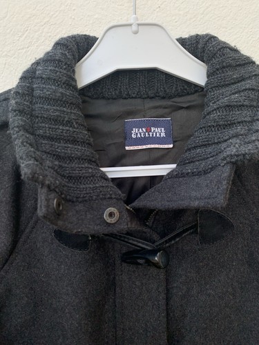 Jean Paul Gaultier Women's Wool Blend Coat Black Toggle Knit Collar(EU 44)L #Z16 - Picture 2 of 23