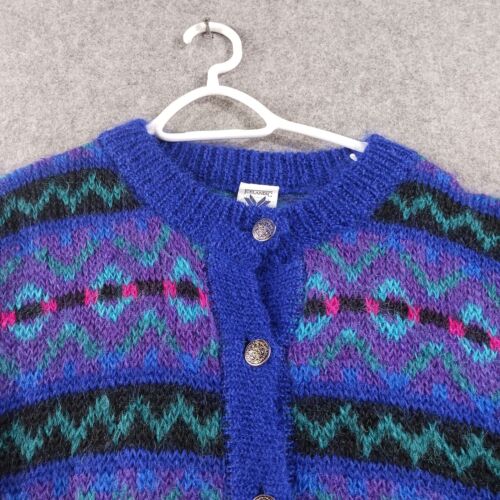 Isländisches Design Pullover Damen S / M Fuzzy Mohair Fair Isle Handstrick Nordic - Bild 3 von 11