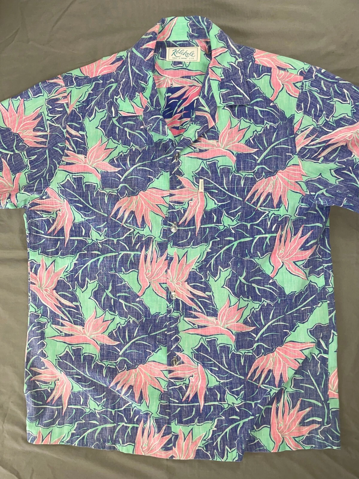 Vintage Kole Kole Hawaiian Made Short Sleeve Button Front Washed Floral Shirt M?
