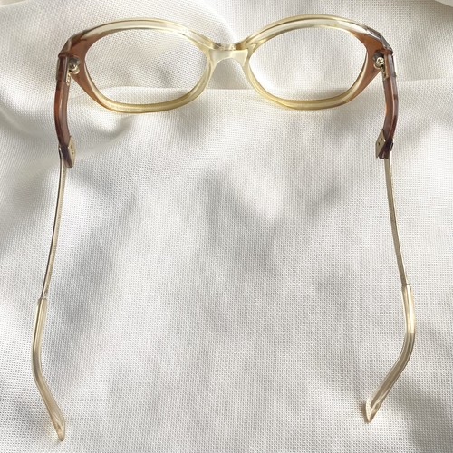 Vintage 70s 80s Drop Arm Eyeglasses Frames Cat Hipster Brown Frames - Picture 7 of 9