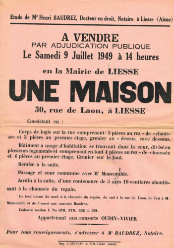 AISNE (02) / LIESSE / VENTE D'UNE MAISON EN 1949 - Photo 1/1