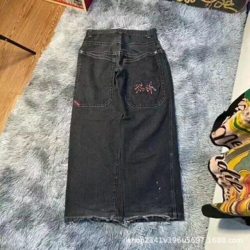 Baggy Jeans Yk2Vintage Washed Haft Hip Hop Męskie dżinsy - Zdjęcie 33 z 35
