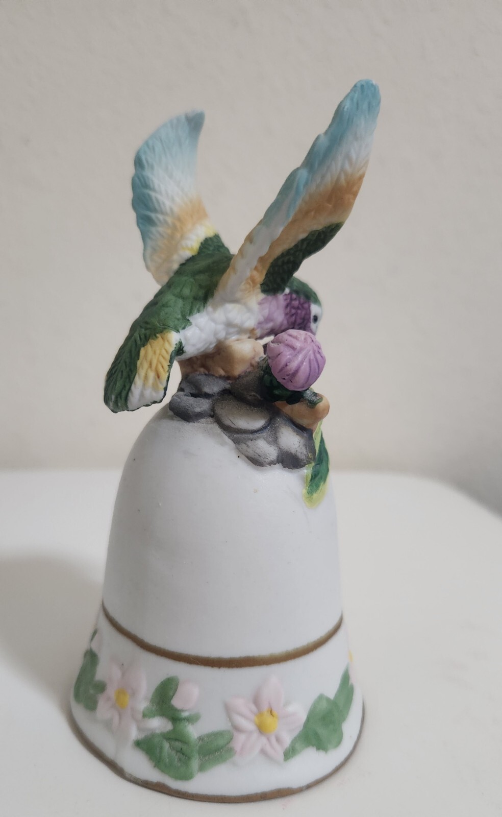 Classic Treasures Porcelain Collectible Hummingbird Dinner Bell Smoke Free Home