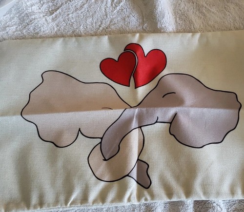 Throw Pillow Covers Cushion Cover 12x20 in Valentine's Day with Elephant