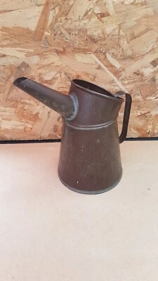 Ancien Broc A Huile En Zinc Pichet Bricolage Vintage #B069 - Photo 1/4