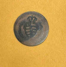 King Of Saxony Sachsen 1 Pfennig 1822 S Rare Thin Old German States Copper Coin