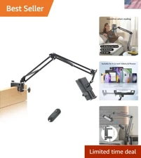 Tablet Holder for Kindle Reading in Bed with Remote Page Turner, Easy Adjust ...