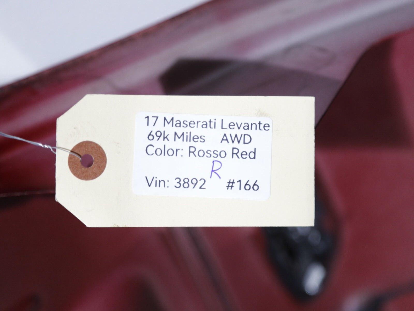 2017-2023 MASERATI LEVANTE FRONT RIGHT SIDE FENDER ROSSO RED 129B OEM 69K