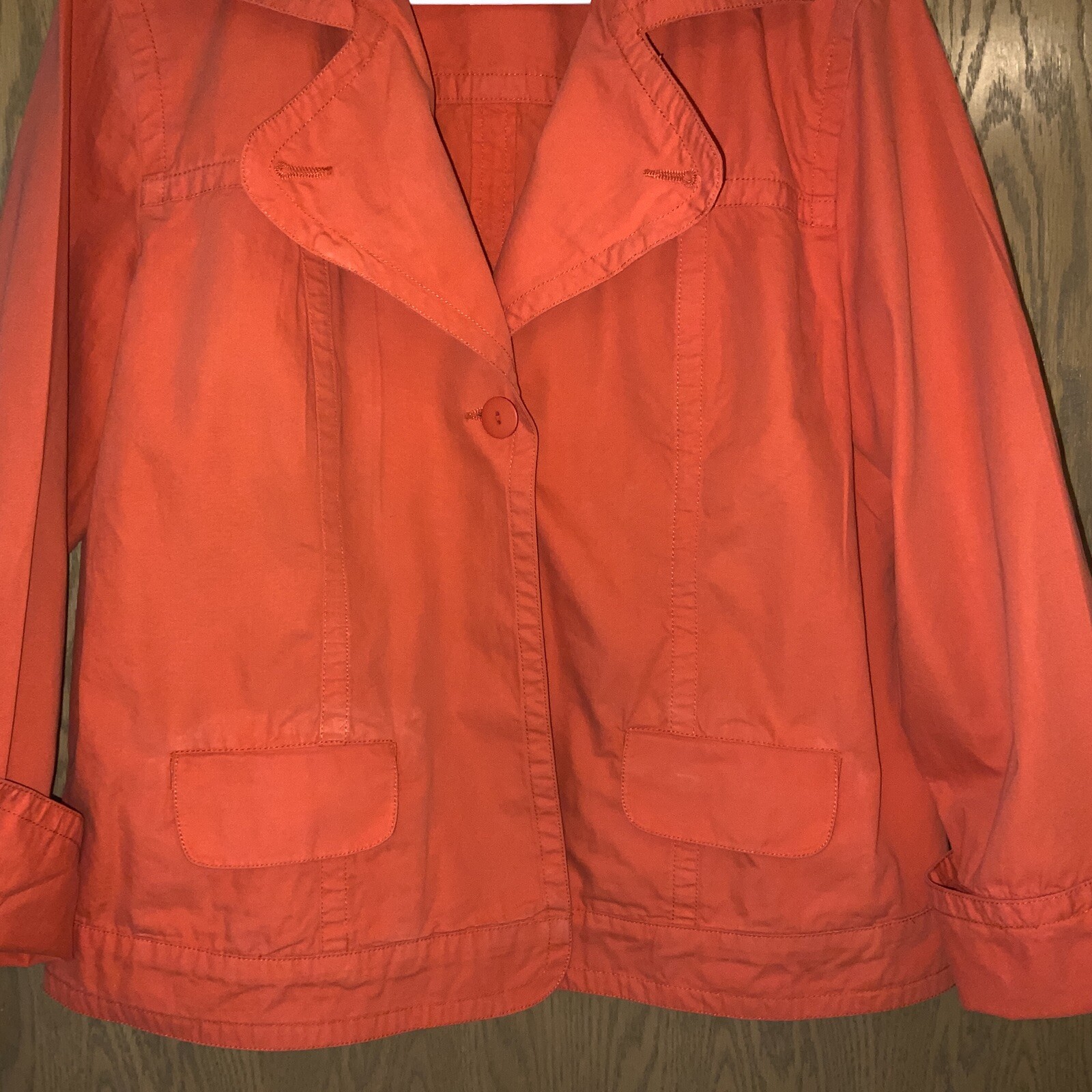 Chico's Size 3 Orange Single Button Jacket boxy c… - image 3