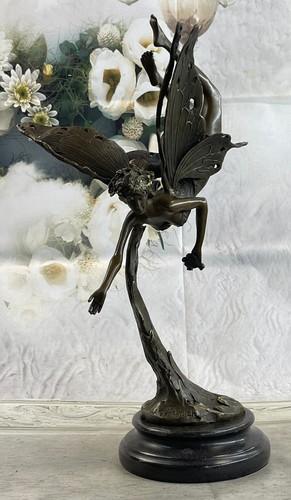 Fabelhafte "GUTE FEE` Bronzeguss Metall Art Deco Jugendstil Statue / 17" groß Geschenk