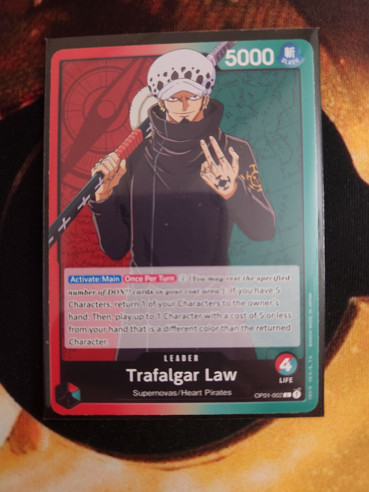 Trafalgar Law - OP01-002 - Leader - Near Mint - English - One Piece Card Game