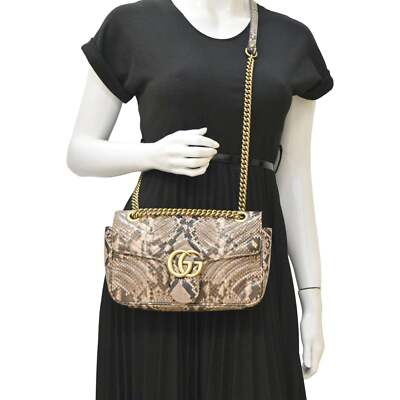 GUCCI GG Marmont Print Leather Crossbody Bag Brown 443497 | eBay