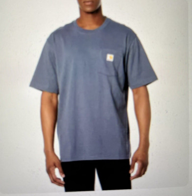 Carhartt Loose Fit Heavyweight Short Sleeve Pocket Tee T Shirt Bluestone Size L