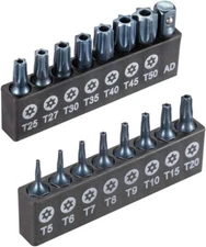 16piece Security Torx Bit Set T5t50 Tamper Resistant Star Bits Set S2 Steel With