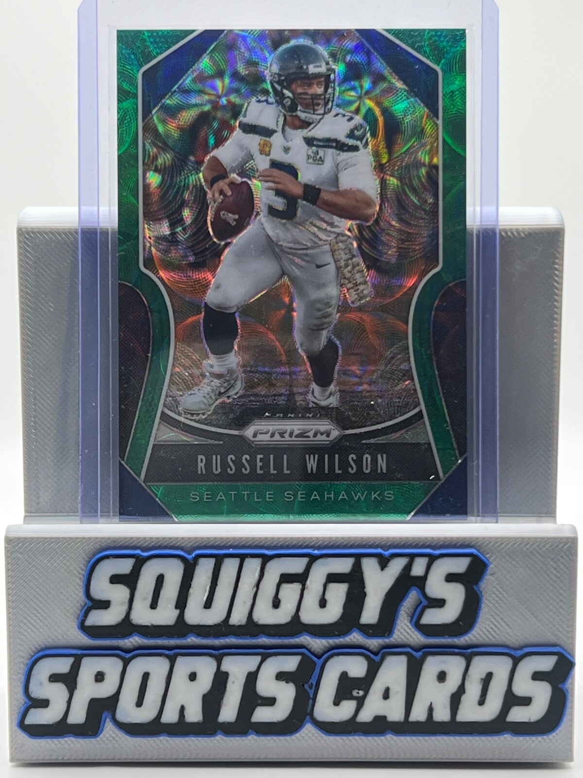 2019 Panini Prizm - Russell Wilson #258 Green Scope Prizm /75