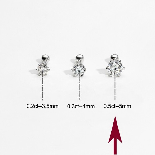 3.5-5mm Moissanite Screw Back Stud Earrings Mother's Day 925 Sterling Silver GRA - Picture 17 of 17