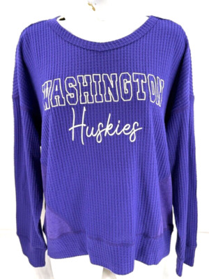 NEW Washington Huskies Colosseum Athletics Pullover Purple Sweater Women's M