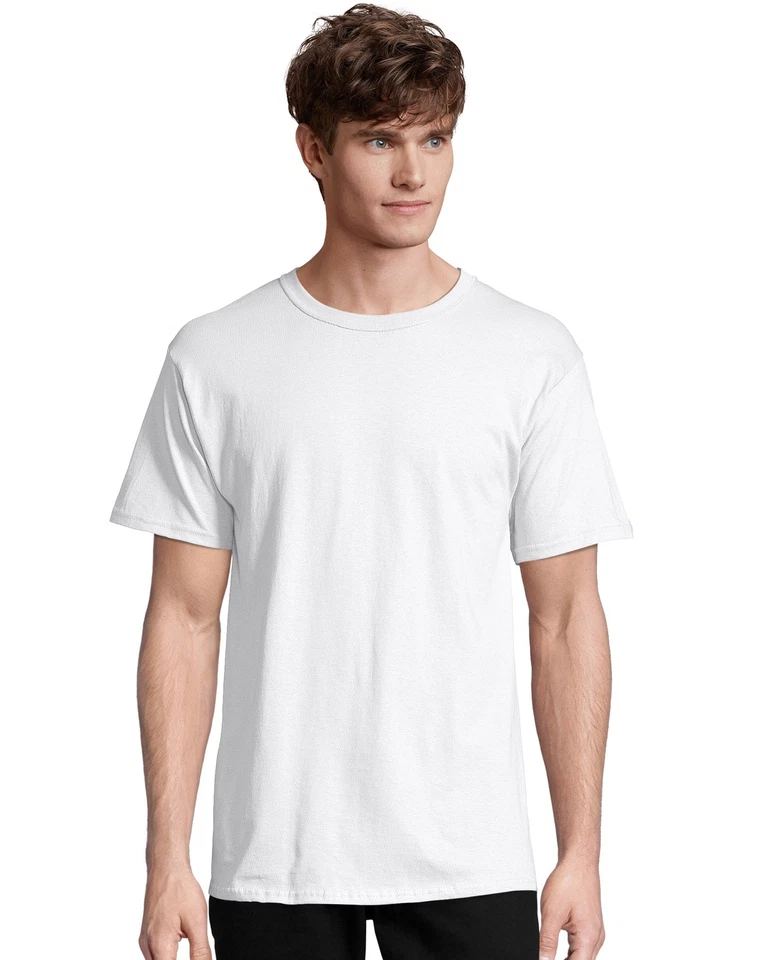 Hanes Men Crew neck T-Shirt 4-Pack ComfortSoft 100% Cotton Heavyweight Tee Plain