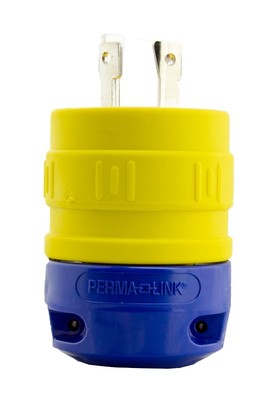 2524-P Plug, Perma-Link, L16-30, 3 Pole/4 Wire Locking Blade, 30 Amp, 480V