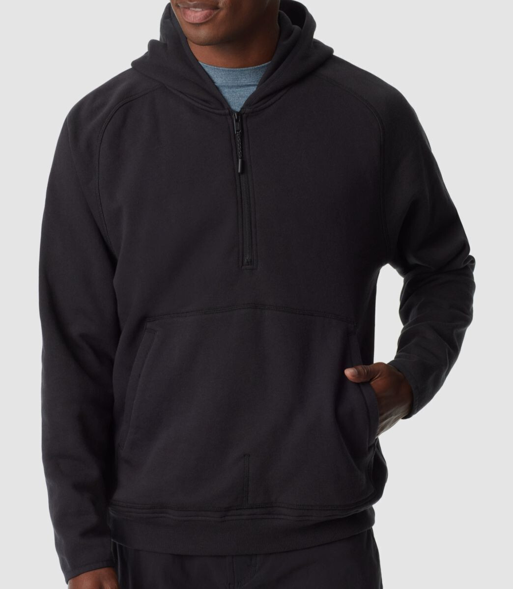 Bass Outdoor Mens Black Quarter-Zip Long Sleeve Hoodie CaviarSweater Size S 5590₽