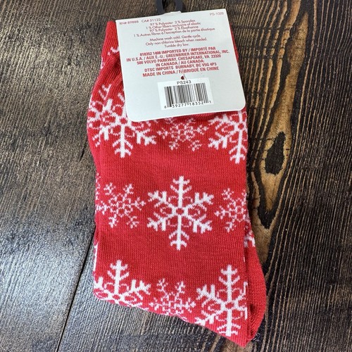 Holiday themed 3 pair crew socks Christmas Snowflakes Santa Pink women’s 9-11 - Picture 8 of 8