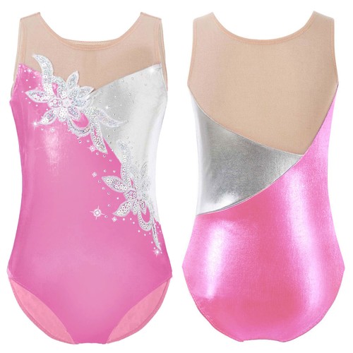 Kids Girls Ballet Sleeveless Splicing Training Suit Jumpsuit - Picture 41 of 52