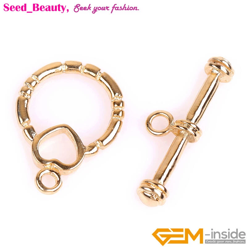 14K Gold Filled Claddagh Heart Toggle Bar Clasps Connector For Jewelry Necklace - Image 3 of 4
