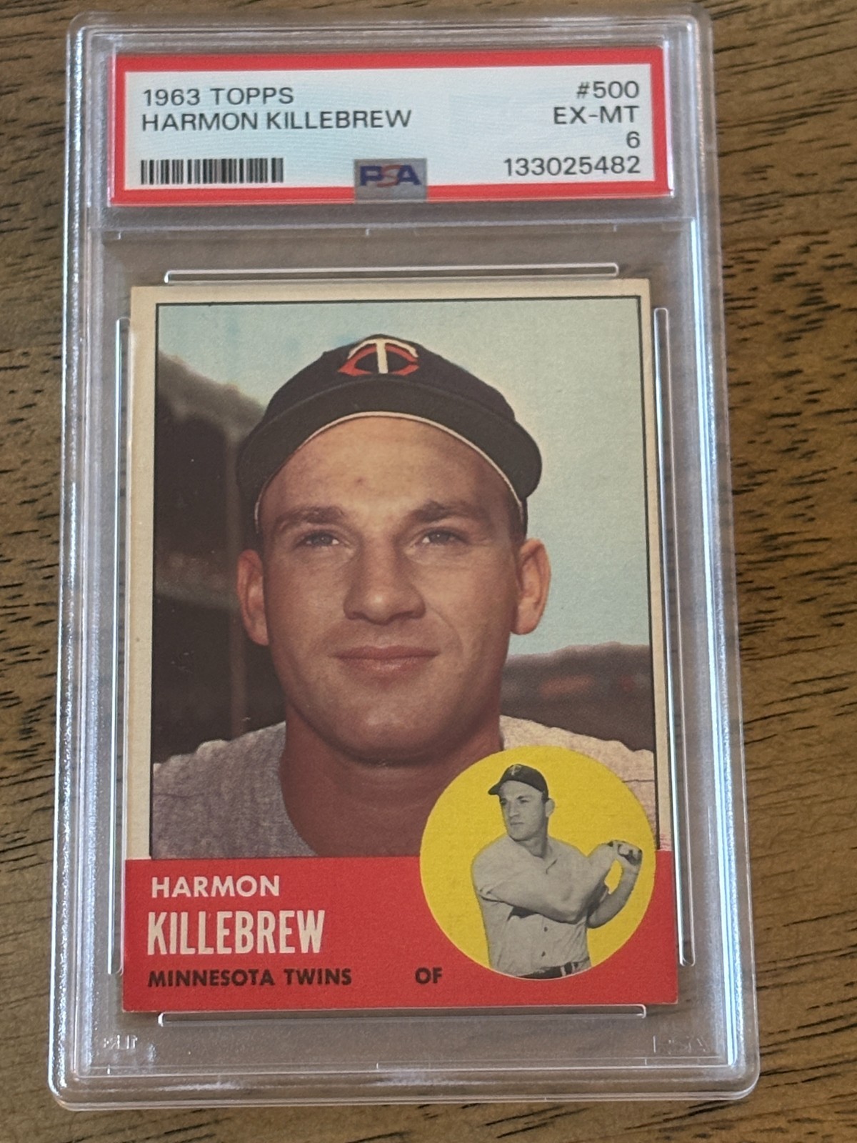 Harmon Killebrew 1963 Topps Baseball #500 Minnesota Twins PSA 6 EX-MT SHARP HOF!