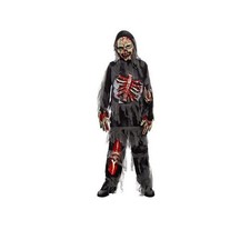 Horror Black Zombie Costume for Halloween Dress Up Party, S(5-7yr)