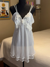 Vintage White Seductive Wear by Dentelle, Babydoll, 90s, Y2K, XS Lingerie 