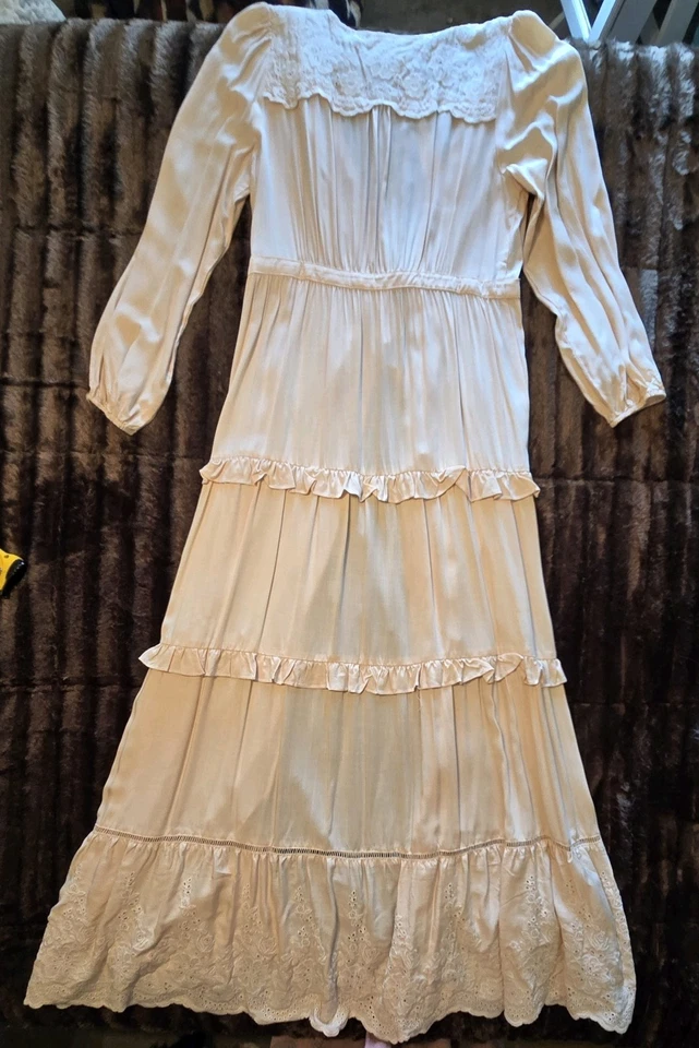 Maxi Kimono Plumero Boho Bordado con Volantes Nuevo con Etiquetas Lovestitch L Foto 4 de 4