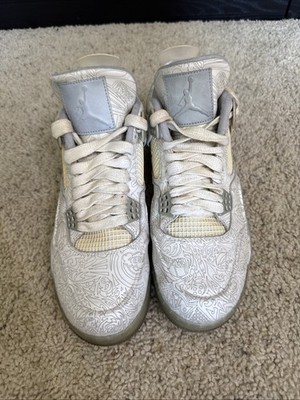Nike Air Jordan 4 Retro Laser 30th Anniversary White Chrome 705333-105 Size 10.5