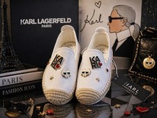 Karl Lagerfeld Paris Michaela Espadrille Slip-On Flats Women s Size 7 NWT