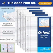 Reinforced Loose Leaf Notebook Paper, College Rule, 500 Sheets, Durable & Versat