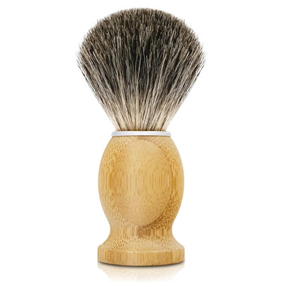 Hand Crafted Pure Badger Shaving Brush for Wet Shave, Comfortable Bamboo Handle,
